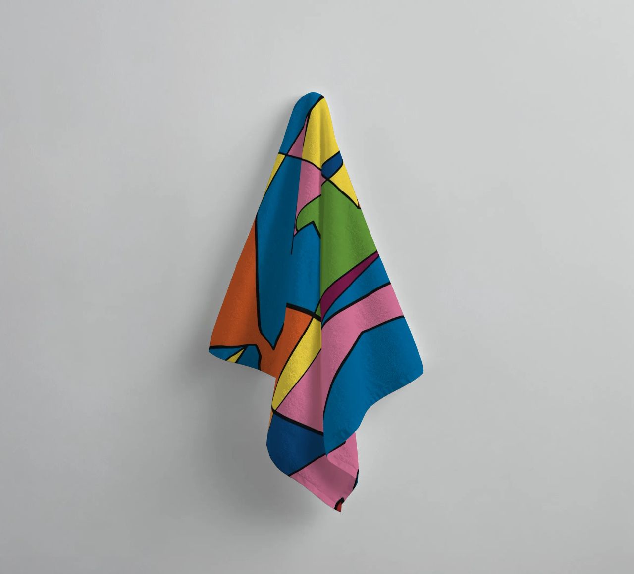 Color mosaic square abstract var 2 towel by Little Dean