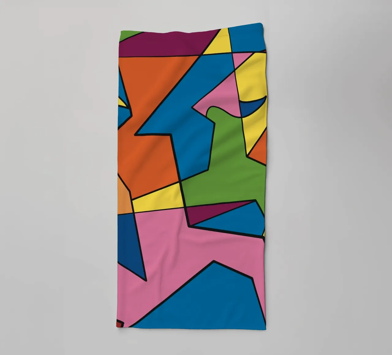 Color mosaic square abstract var 2 towel by Little Dean