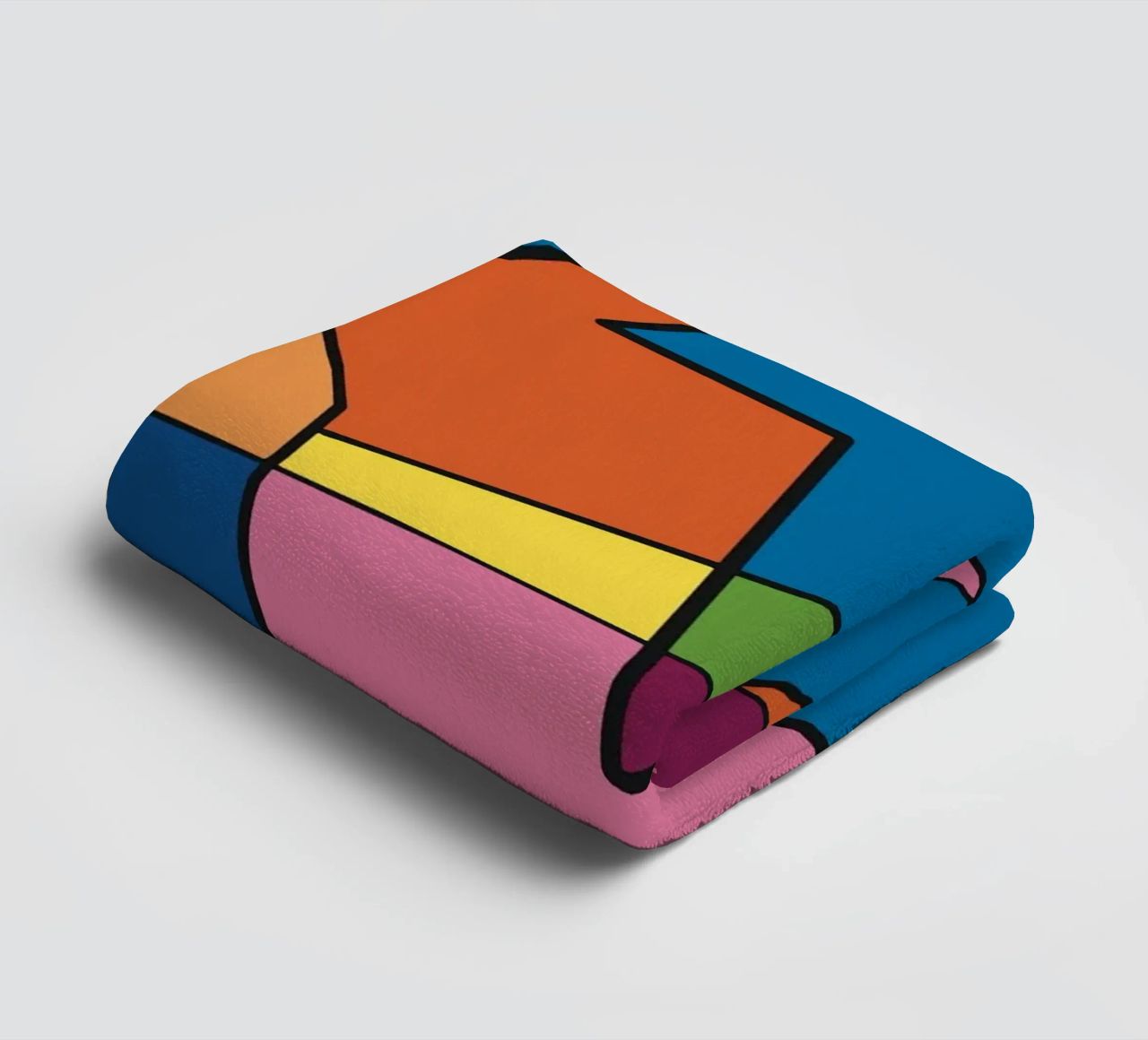 Color mosaic square abstract var 2 towel by Little Dean
