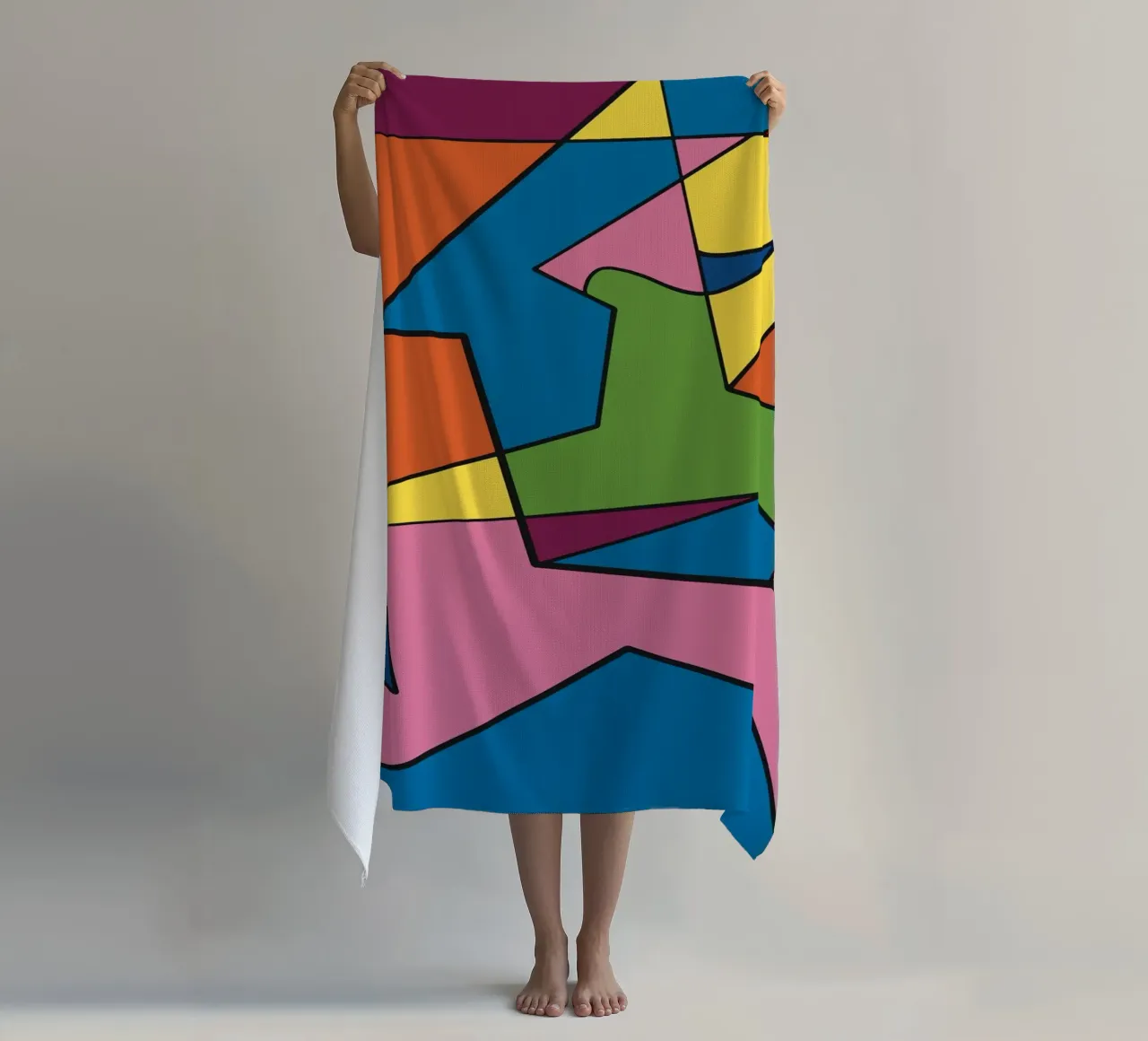 Mosaico a colori quadrato astratto var 2 telo mare da Little Dean