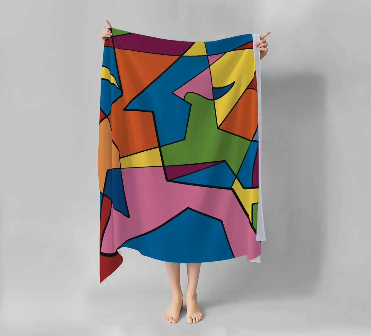 Mosaico a colori quadrato astratto var 2 telo mare da Little Dean