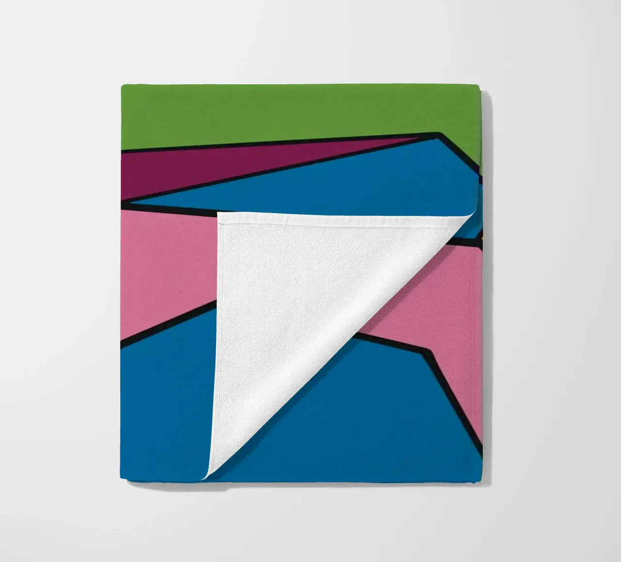 Kleurenmozaïek vierkant abstract var 2 strandhanddoek van Little Dean