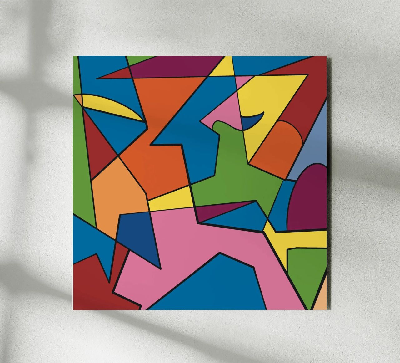 Mosaico a colori quadrato astratto var 2 alluminio dibond da Little Dean