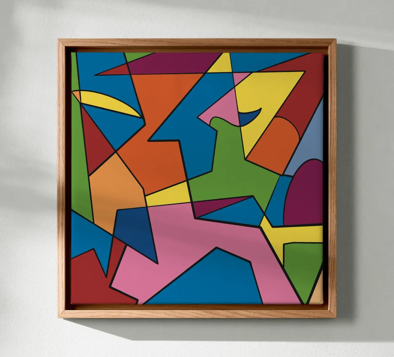 Mosaïque de couleurs carrée abstraite var 2 toile avec Caisse américaine de Little Dean