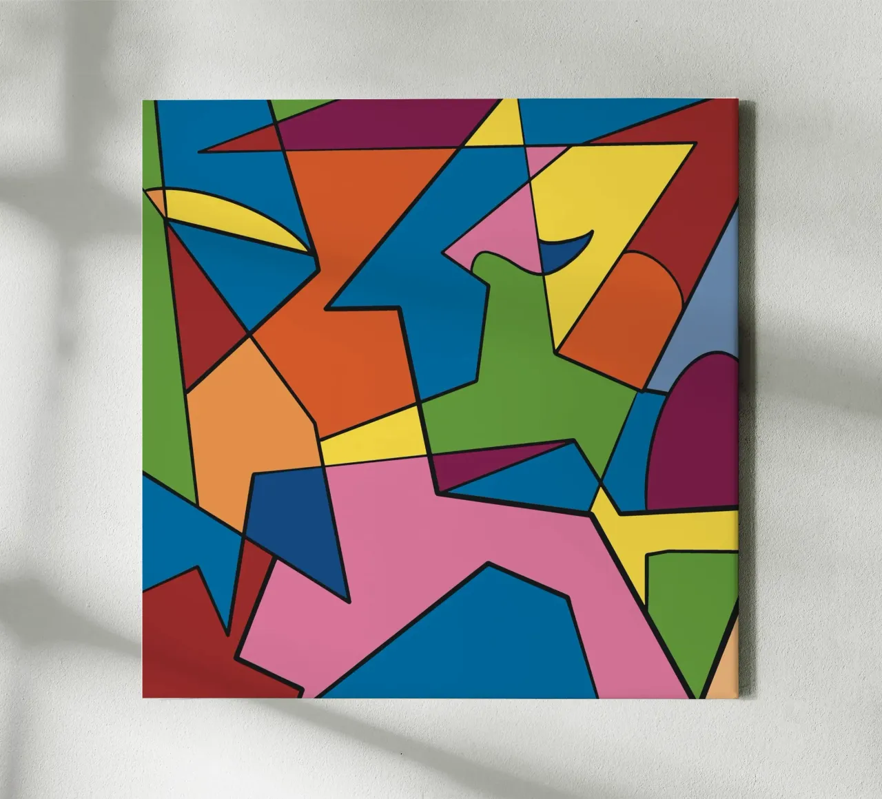 Mosaïque de couleurs carrée abstraite var 2 toile avec Caisse américaine de Little Dean