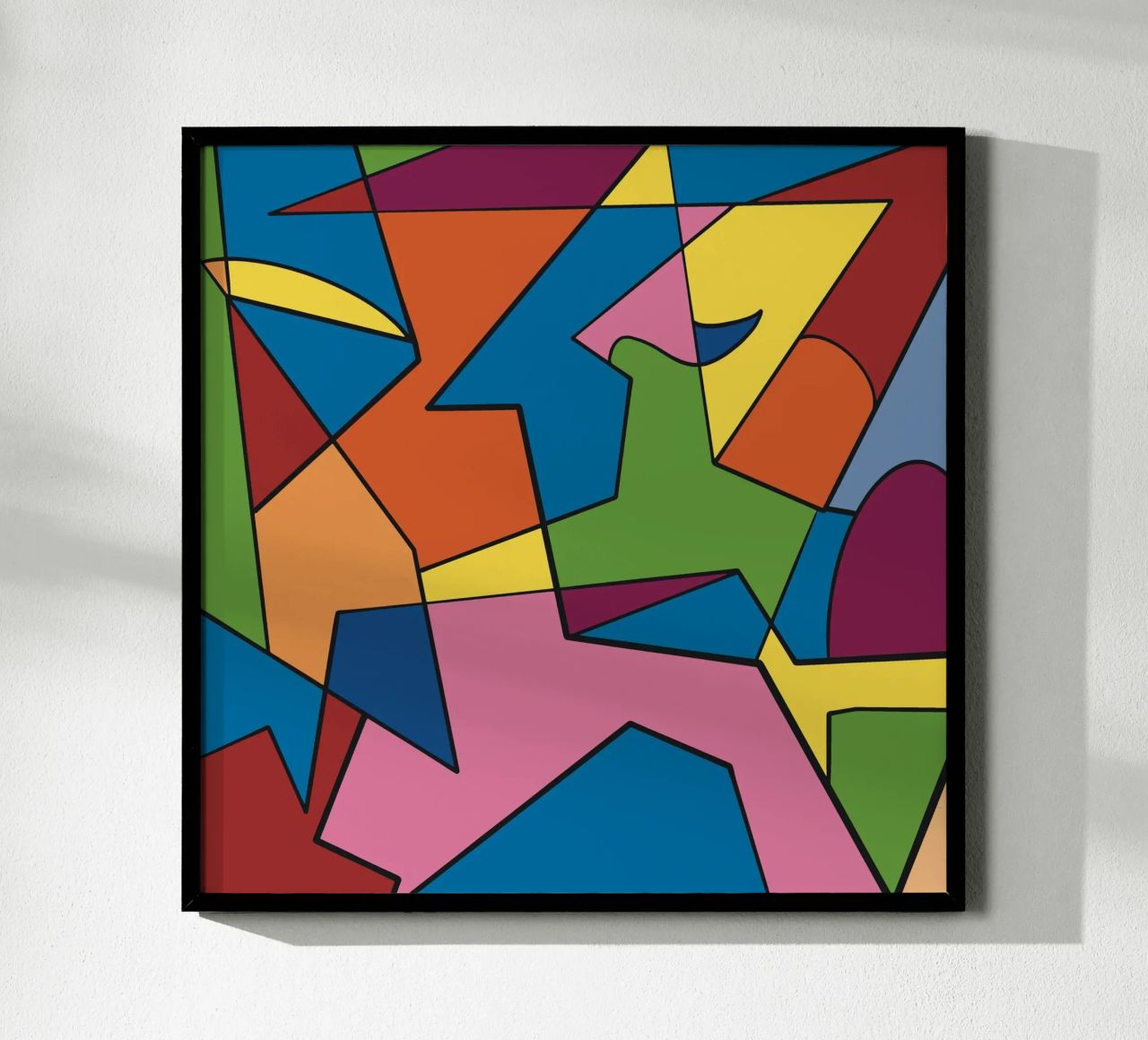 Mosaico a colori quadrato astratto var 2 carta hahnemühle da Little Dean