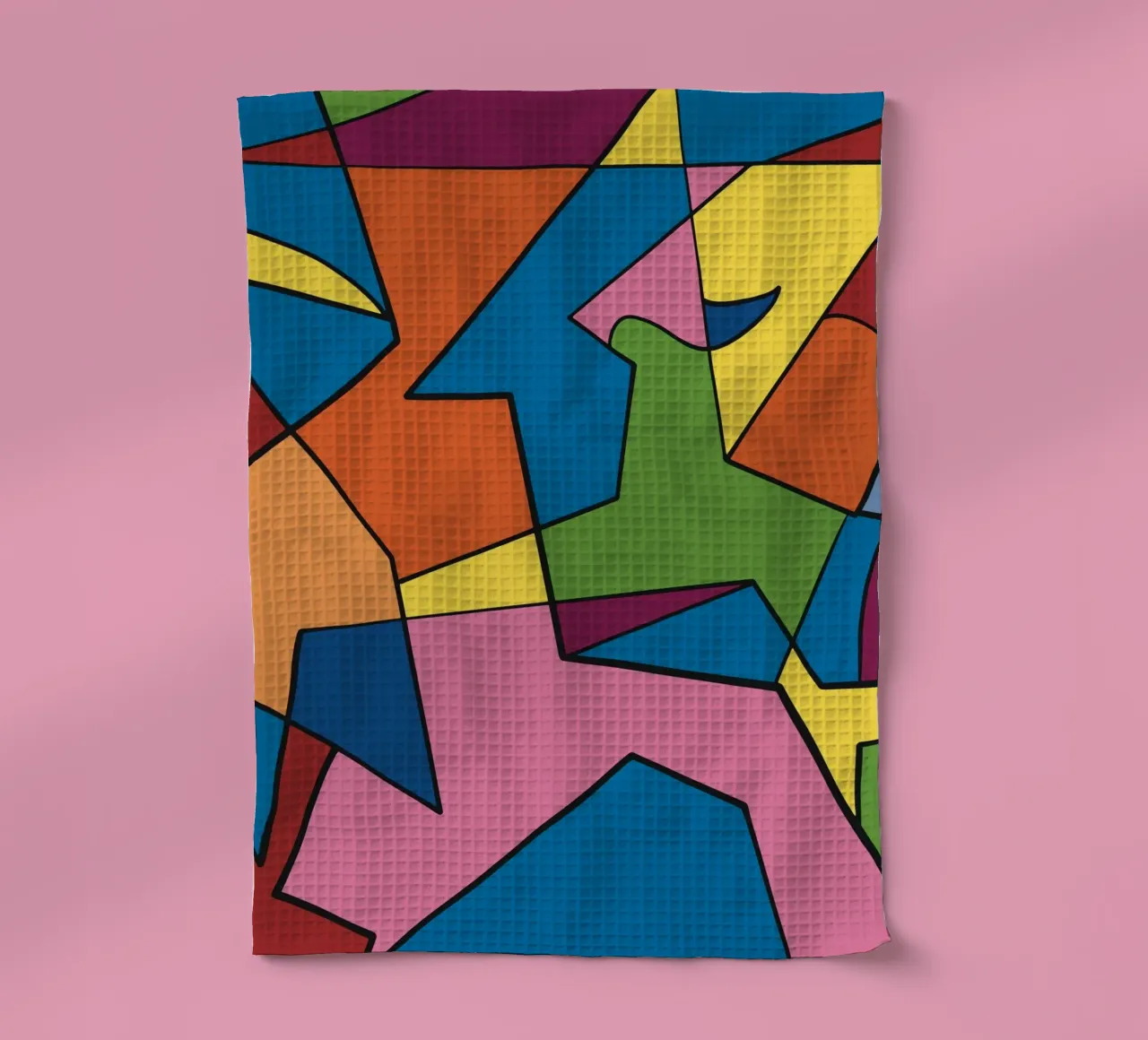 Mosaico a colori quadrato astratto var 2 canovaccio da cucina da Little Dean