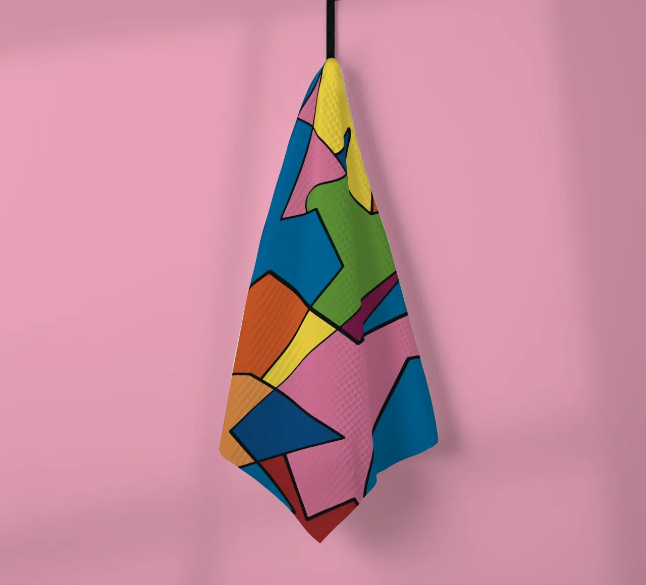 Mosaico a colori quadrato astratto var 2 canovaccio da cucina da Little Dean