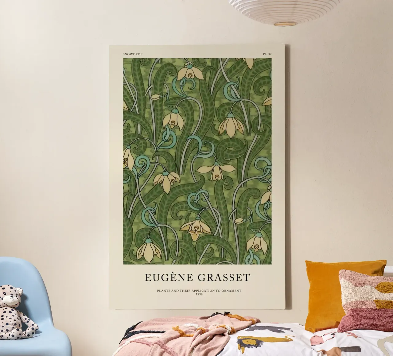 Grasset - Snowdrop 32 tela con Cornice a cassetta da Vintage by JUNIQE