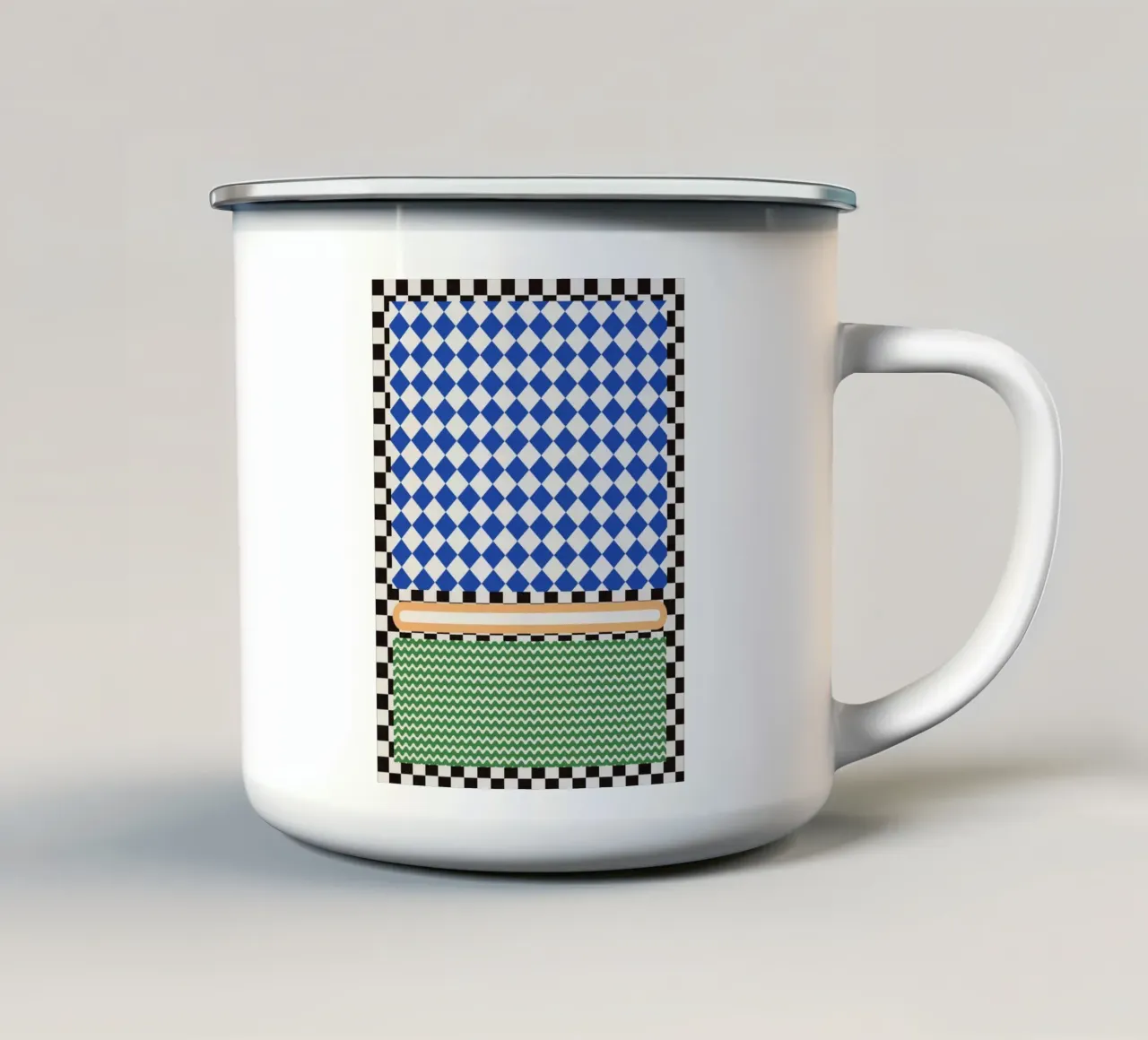 Ispirazione rothko a scacchi tazza in smalto da Little Dean