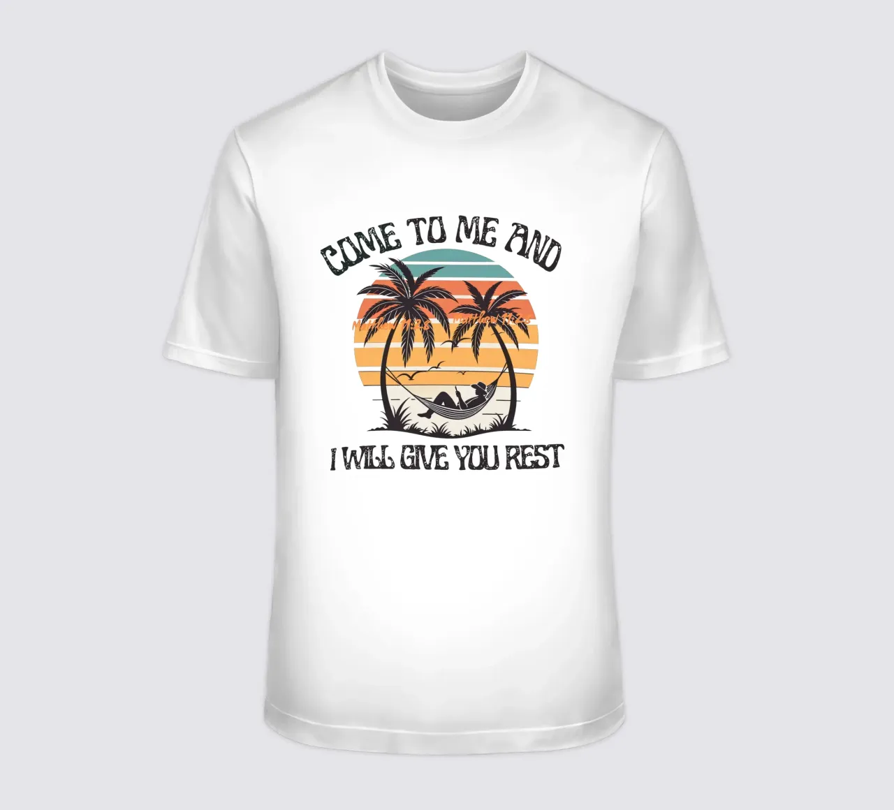 Kom tot Mij en Rust Een Goddelijke Uitnodiging tot Vrede Vind Rust t-shirt van Lionandlamb