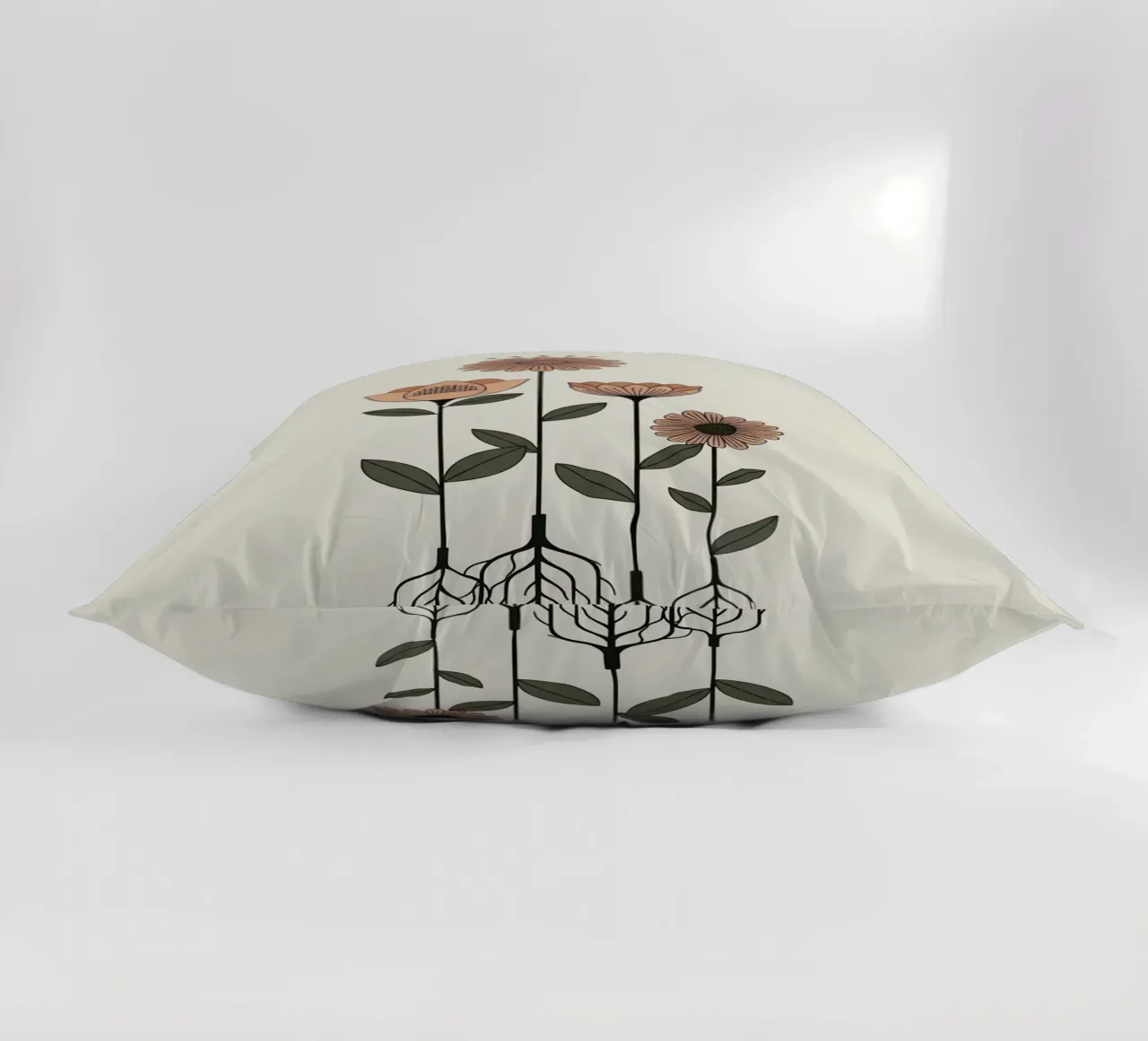 Floral bauhaus #045: Rooted Blooming Serenity decorative cushion by Zen Design