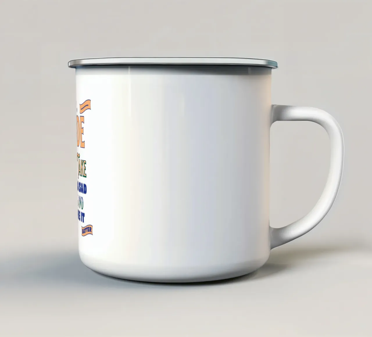 Hey, Jude, don't make it bad enamel mug by Gunawan Rb