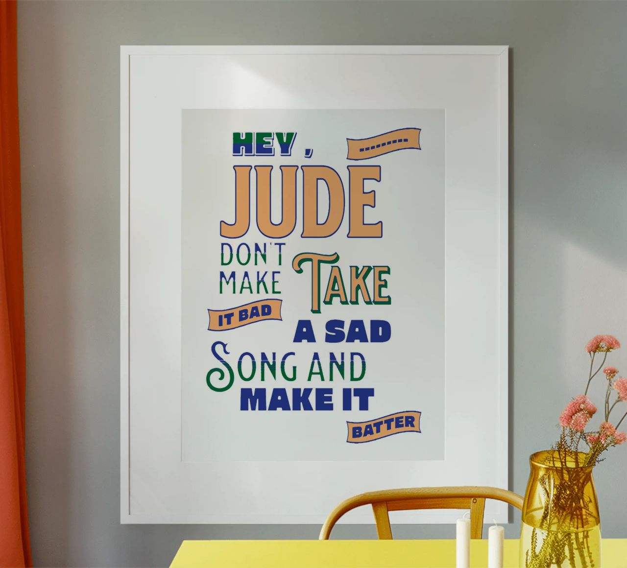 Ehi, Jude, non renderlo cattivo poster con telaio in plastica da Gunawan Rb
