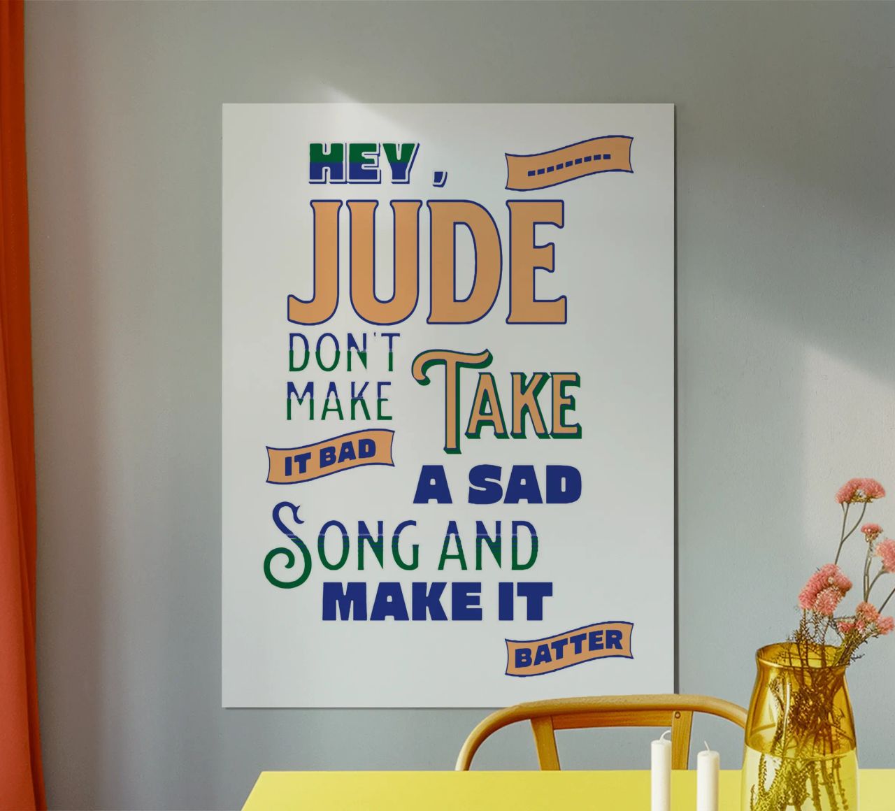 Ehi, Jude, non renderlo cattivo poster con telaio in plastica da Gunawan Rb