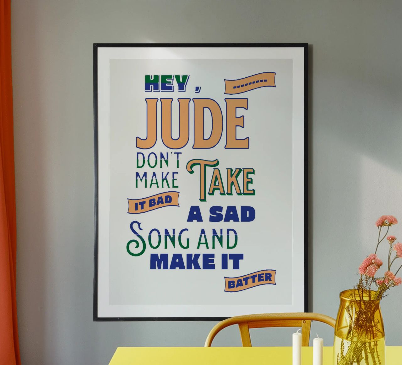 Ehi, Jude, non renderlo cattivo poster con telaio in plastica da Gunawan Rb