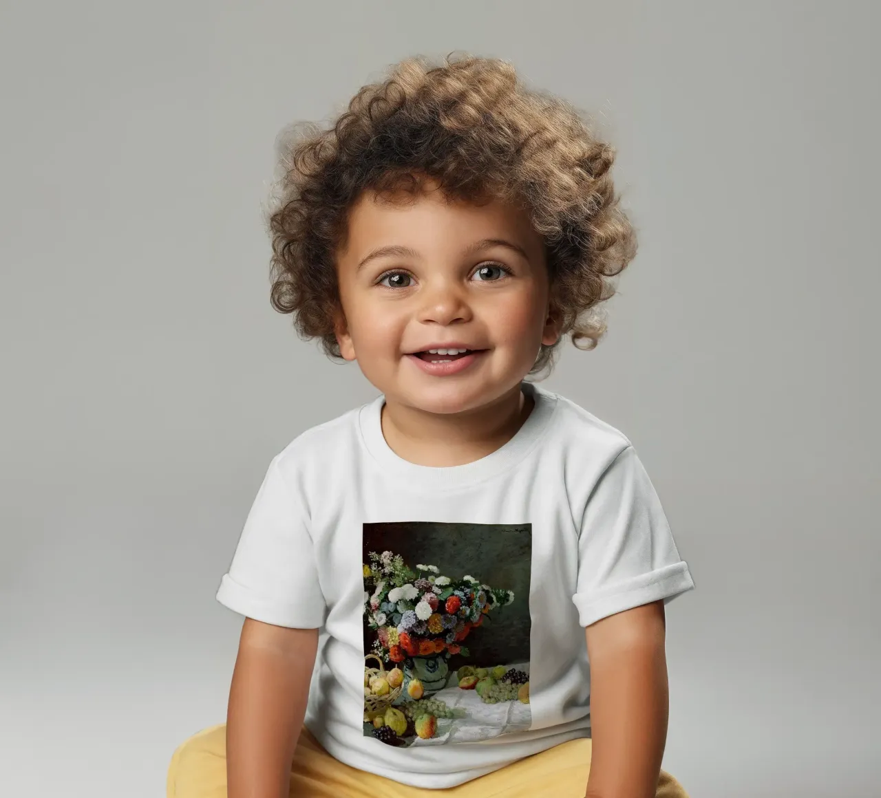flower arrangement bouquet and vase of flowers claude monet baby t-shirt by belong shop