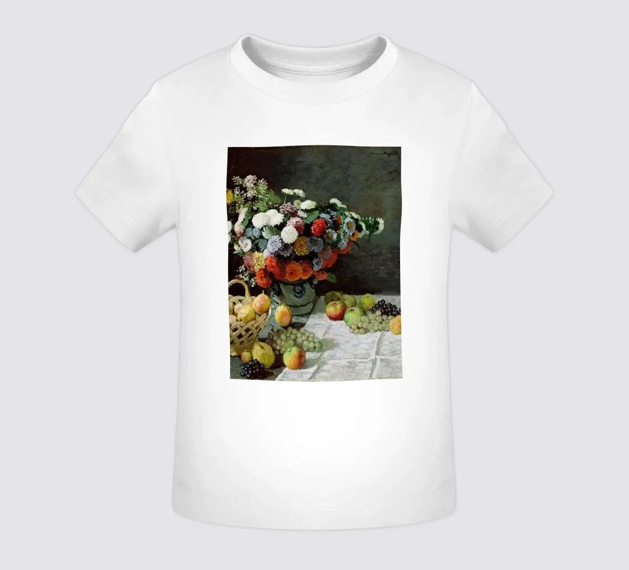 flower arrangement bouquet and vase of flowers claude monet baby t-shirt by belong shop