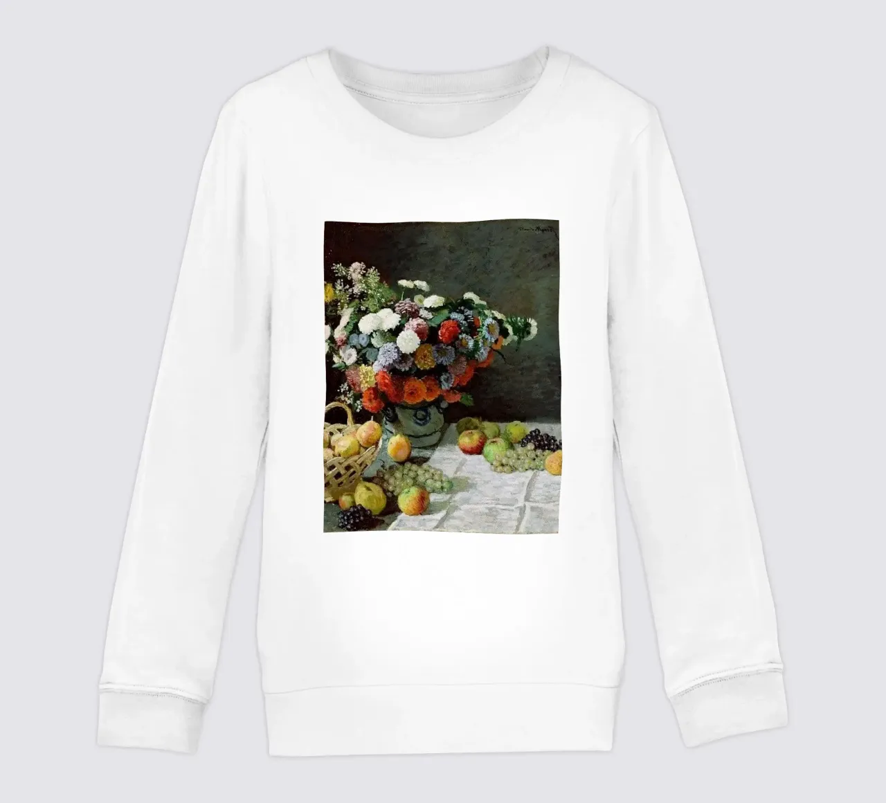 composizione floreale bouquet e vaso di fiori claude monet felpa bambino da belong shop