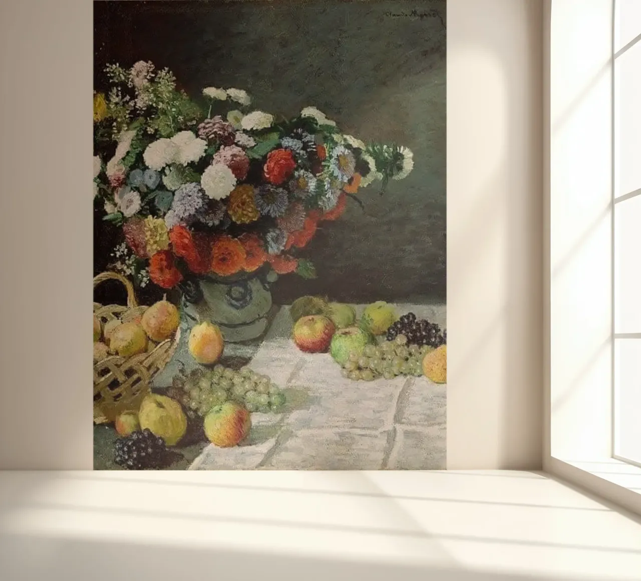 blumengesteck blumenstrauss und vase claude monet Fototapete von belong shop