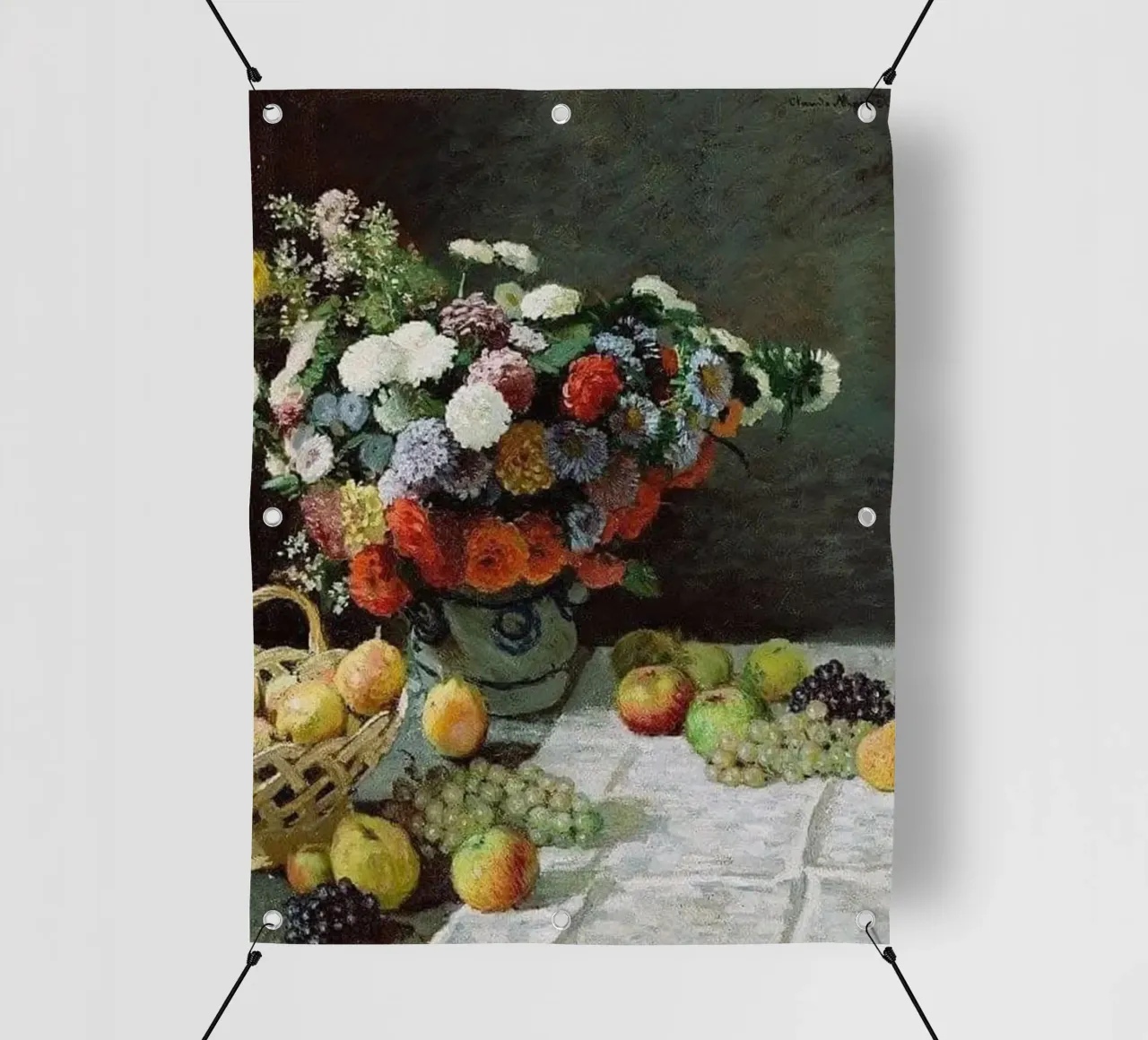 composizione floreale bouquet e vaso di fiori claude monet telo in pvc da belong shop