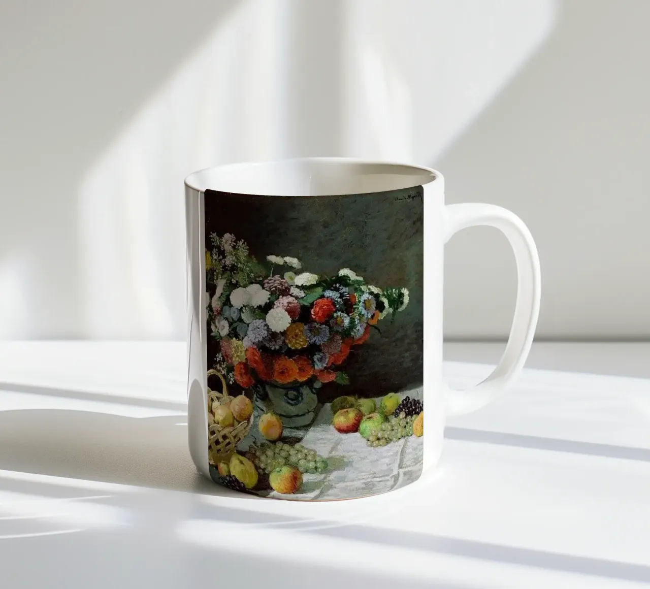 composizione floreale bouquet e vaso di fiori claude monet tazza in ceramica da belong shop