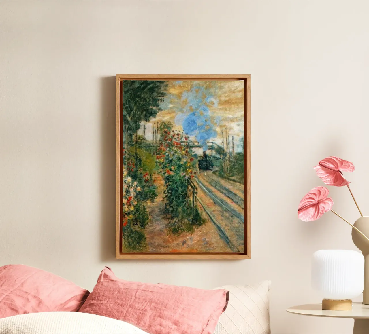 claude monet transport park railway canvas with Floater frame by belong shop