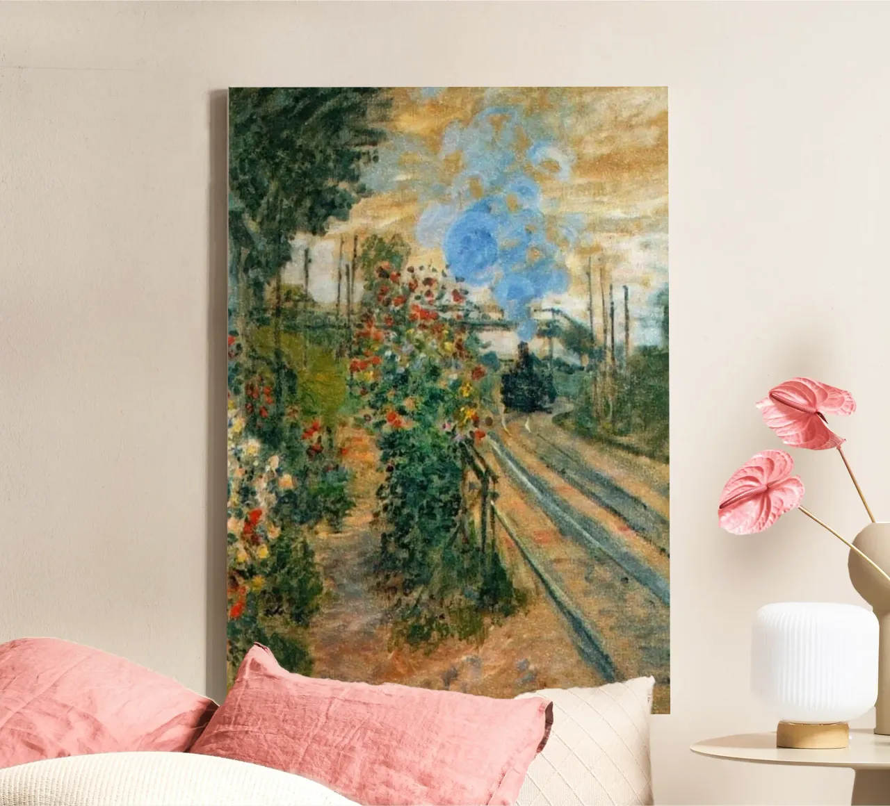 claude monet transport park railway canvas with Floater frame by belong shop