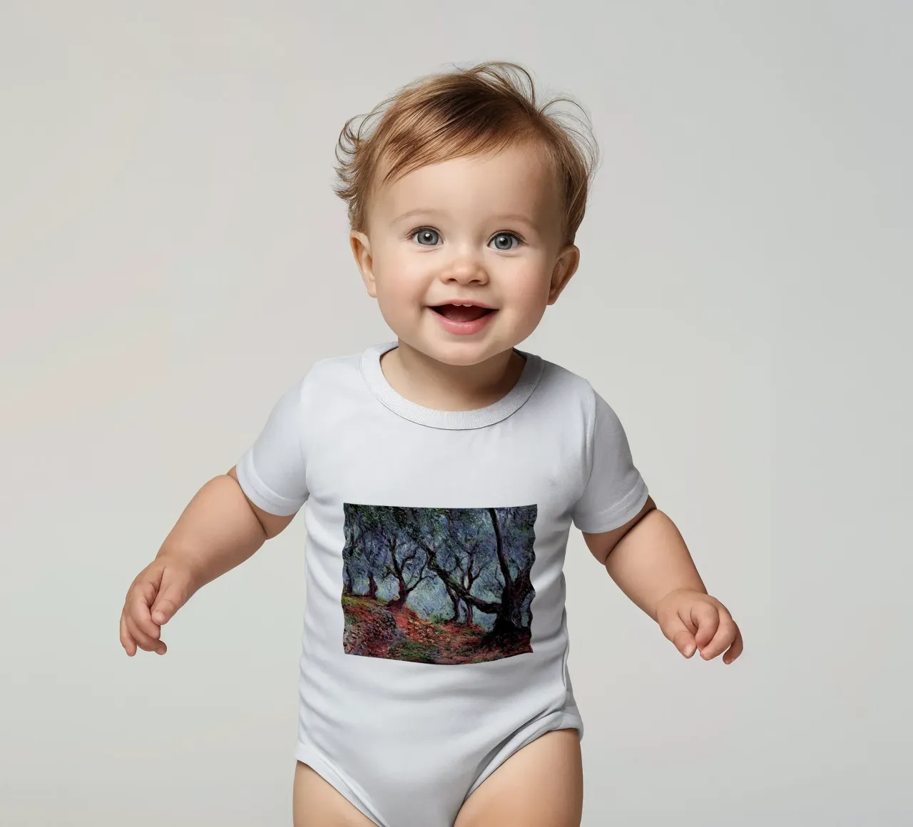 albero di rami contorti claude monet body neonato maniche corte da belong shop