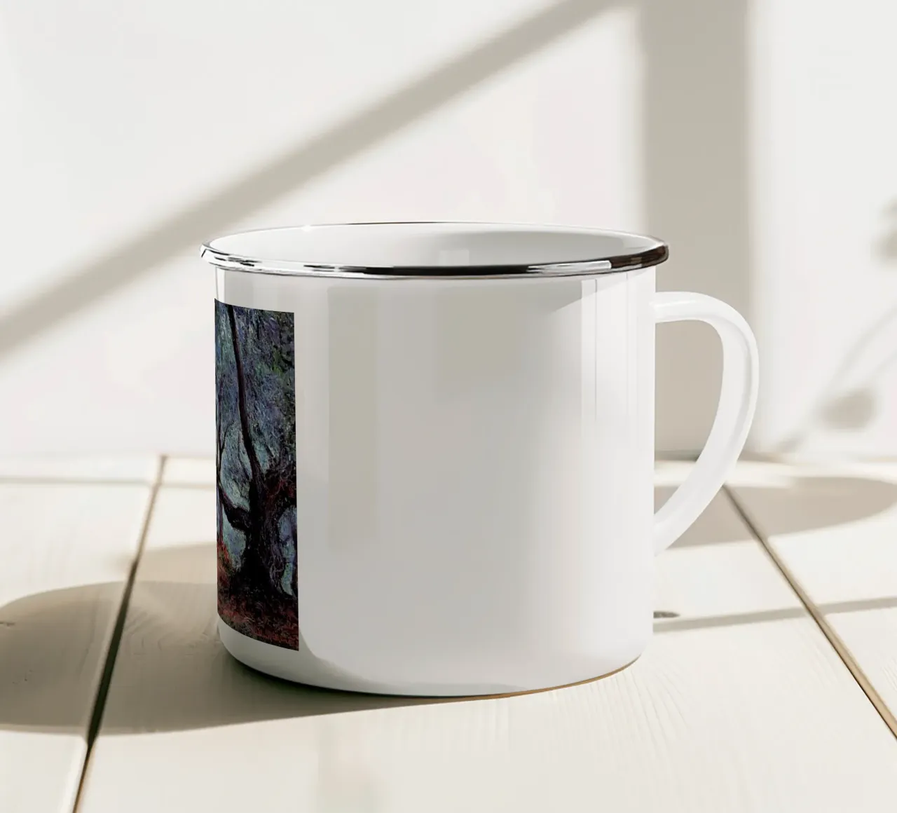 albero di rami contorti claude monet tazza in smalto da belong shop