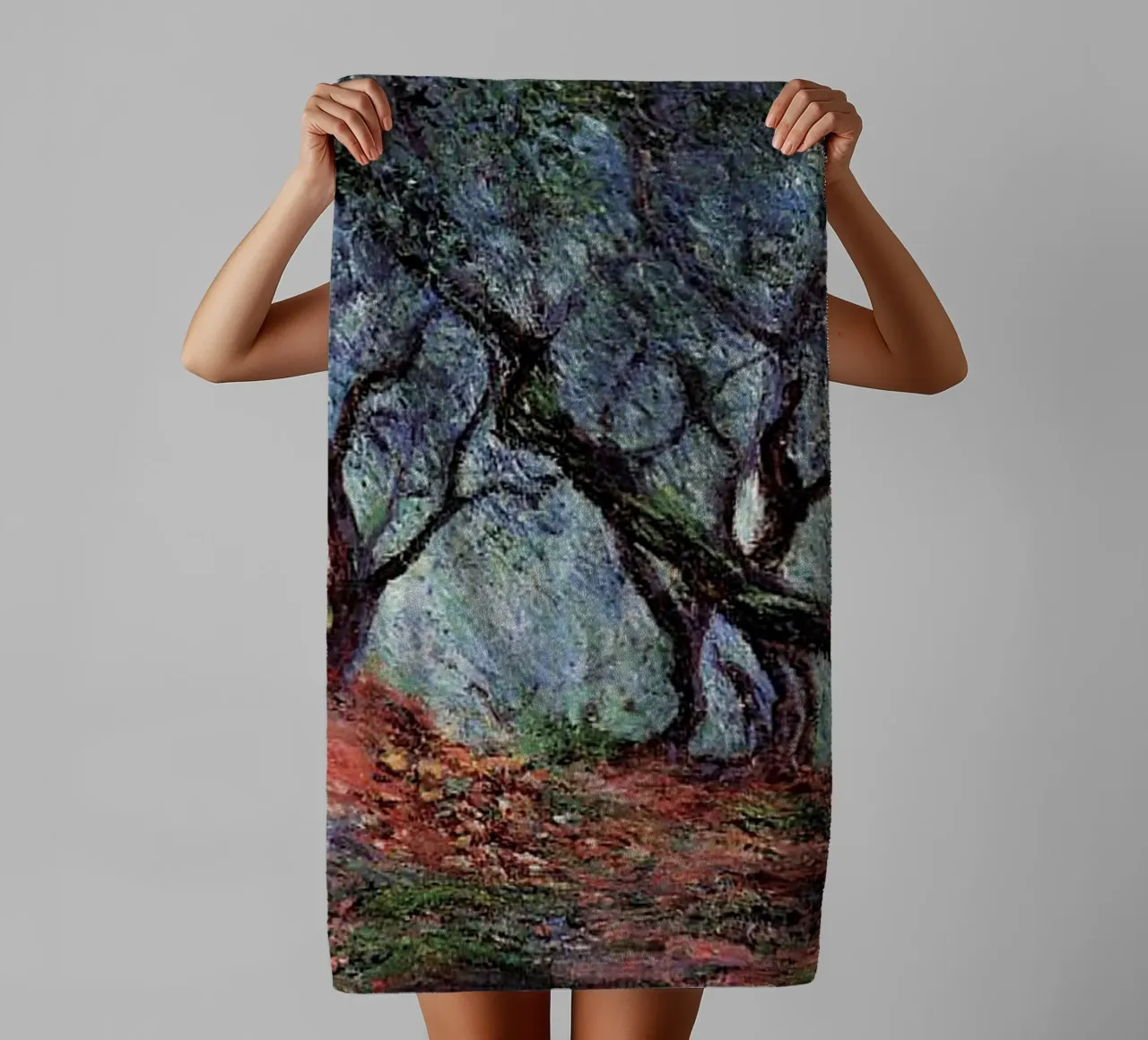 albero di rami contorti claude monet asciugamano da bagno da belong shop