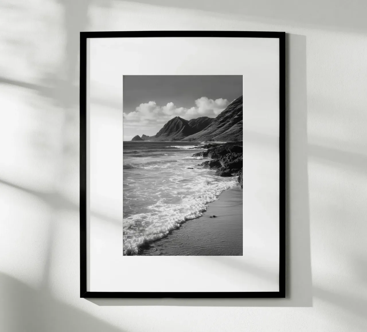 Spiaggia e montagna poster da Indigo Tides Art
