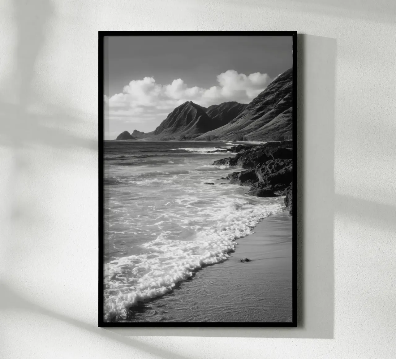 Spiaggia e montagna poster da Indigo Tides Art