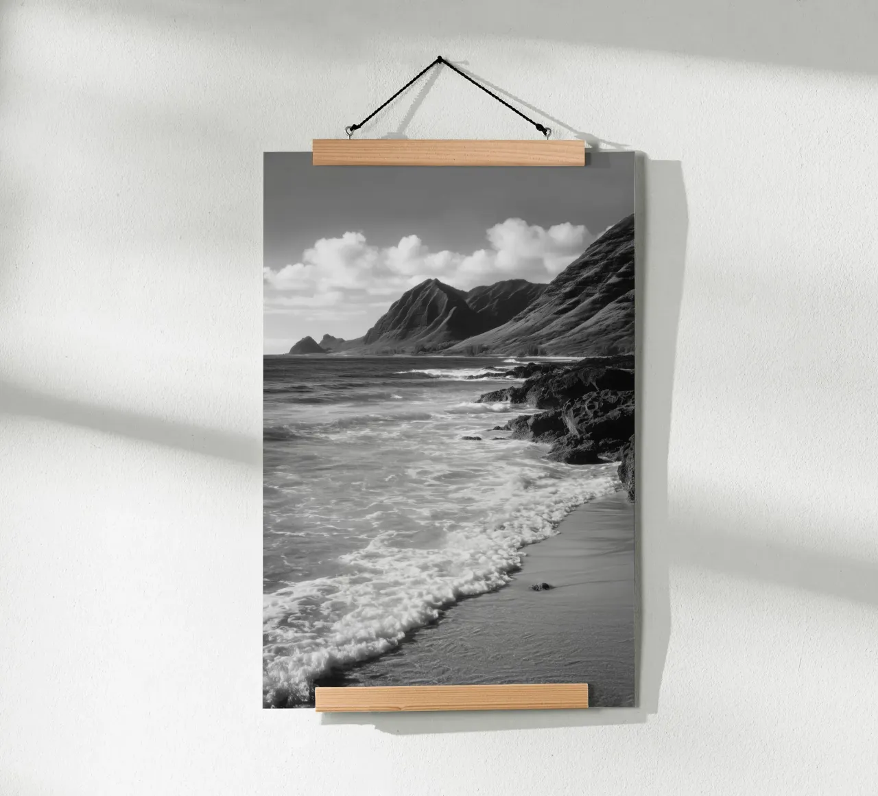 Spiaggia e montagna poster da Indigo Tides Art