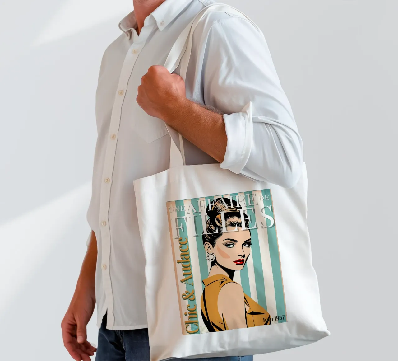 Vintage Magazine Poster - June 1957 tote bag by Une Affaire de Filles