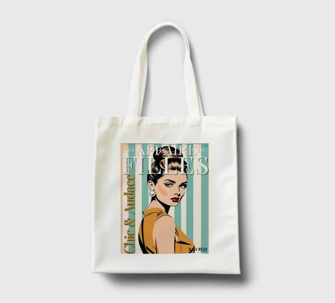 Vintage Magazine Poster - June 1957 tote bag by Une Affaire de Filles