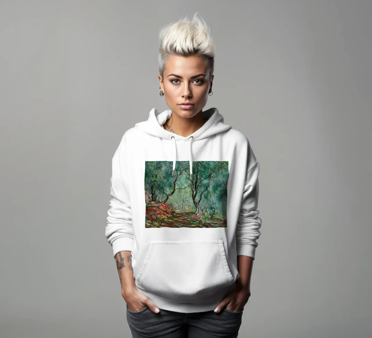 bella natura selvaggia claude monet felpa con cappuccio da belong shop