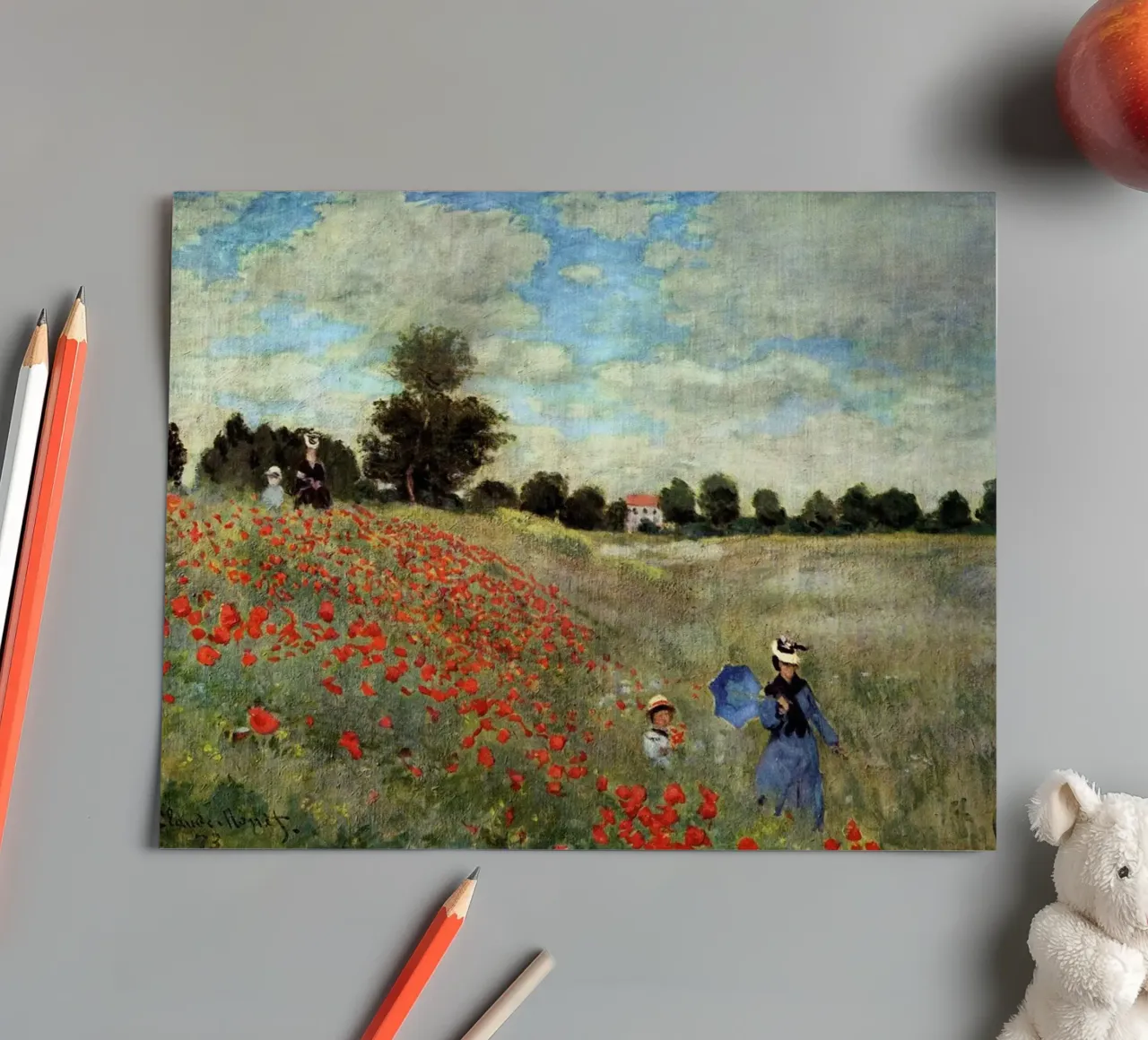 kind auf der wiese claude monet Stickerbogen von belong shop