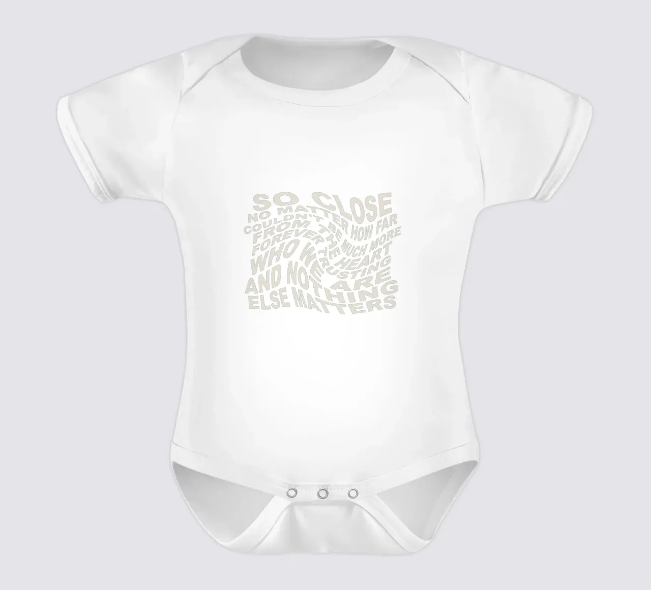 Nothing Else Matters short-sleeve baby romper by Gunawan Rb