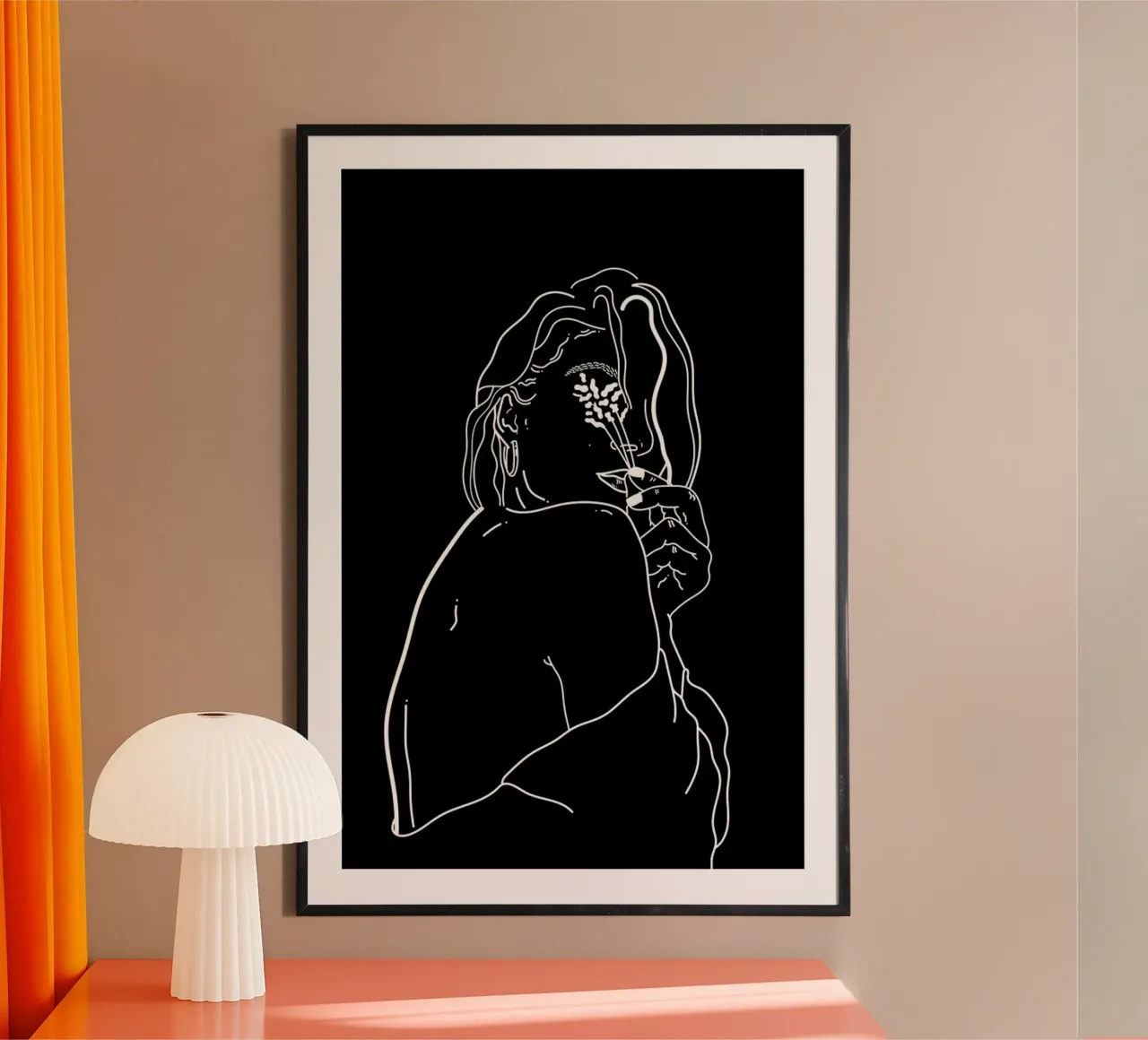 Eye Spy Black And White poster con telaio in plastica da Killin Studio