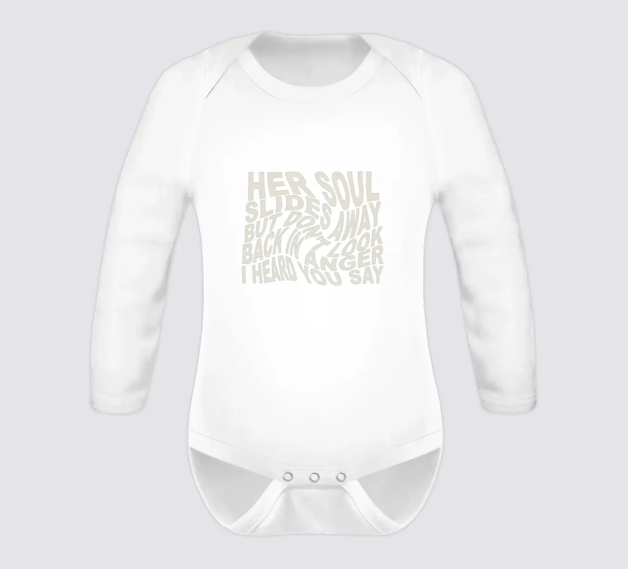 Don't Look Back in Anger long-sleeve baby romper by Gunawan Rb