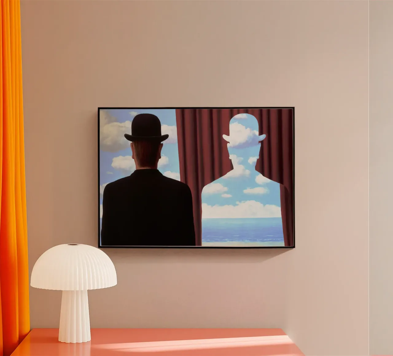 Man in Bowler Hat - Rene Magritte plexiglass da Attaboy Dsgn
