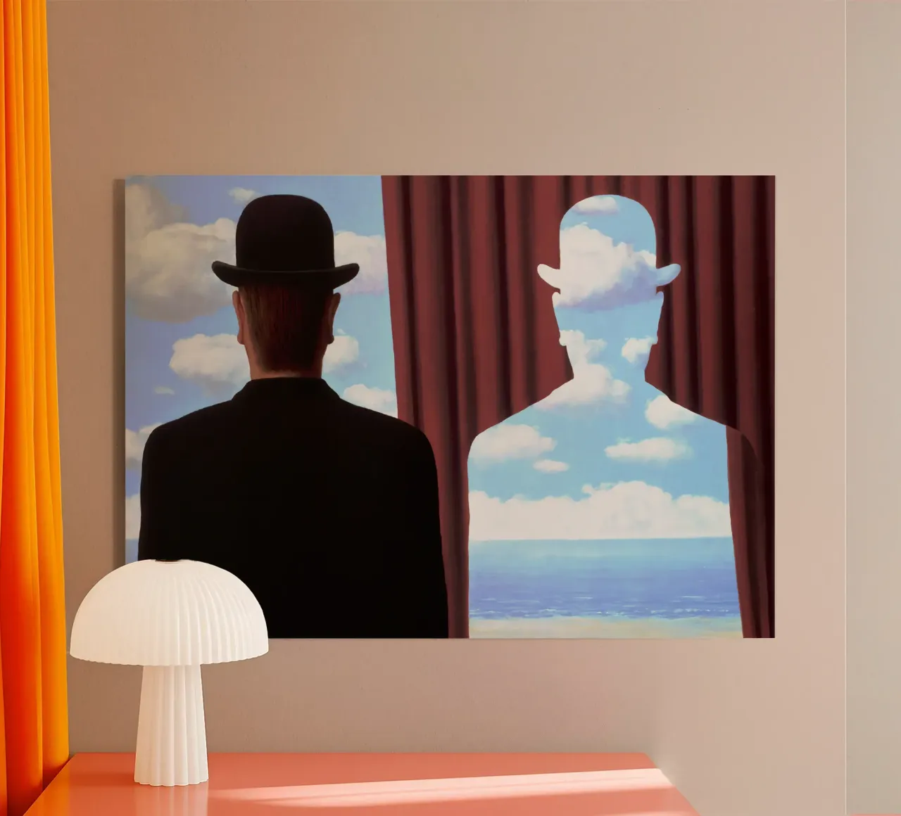 Man in Bowler Hat - Rene Magritte plexiglass da Attaboy Dsgn