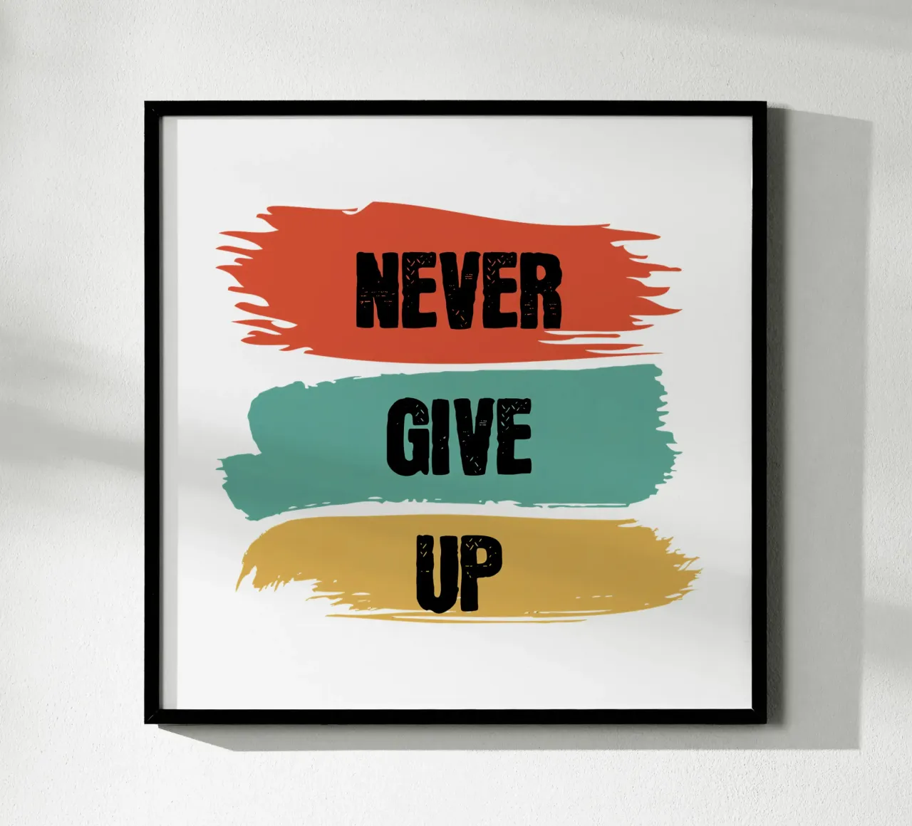 Non arrendersi mai, motivazione, ispirazione poster con telaio in plastica da RB-Quotes
