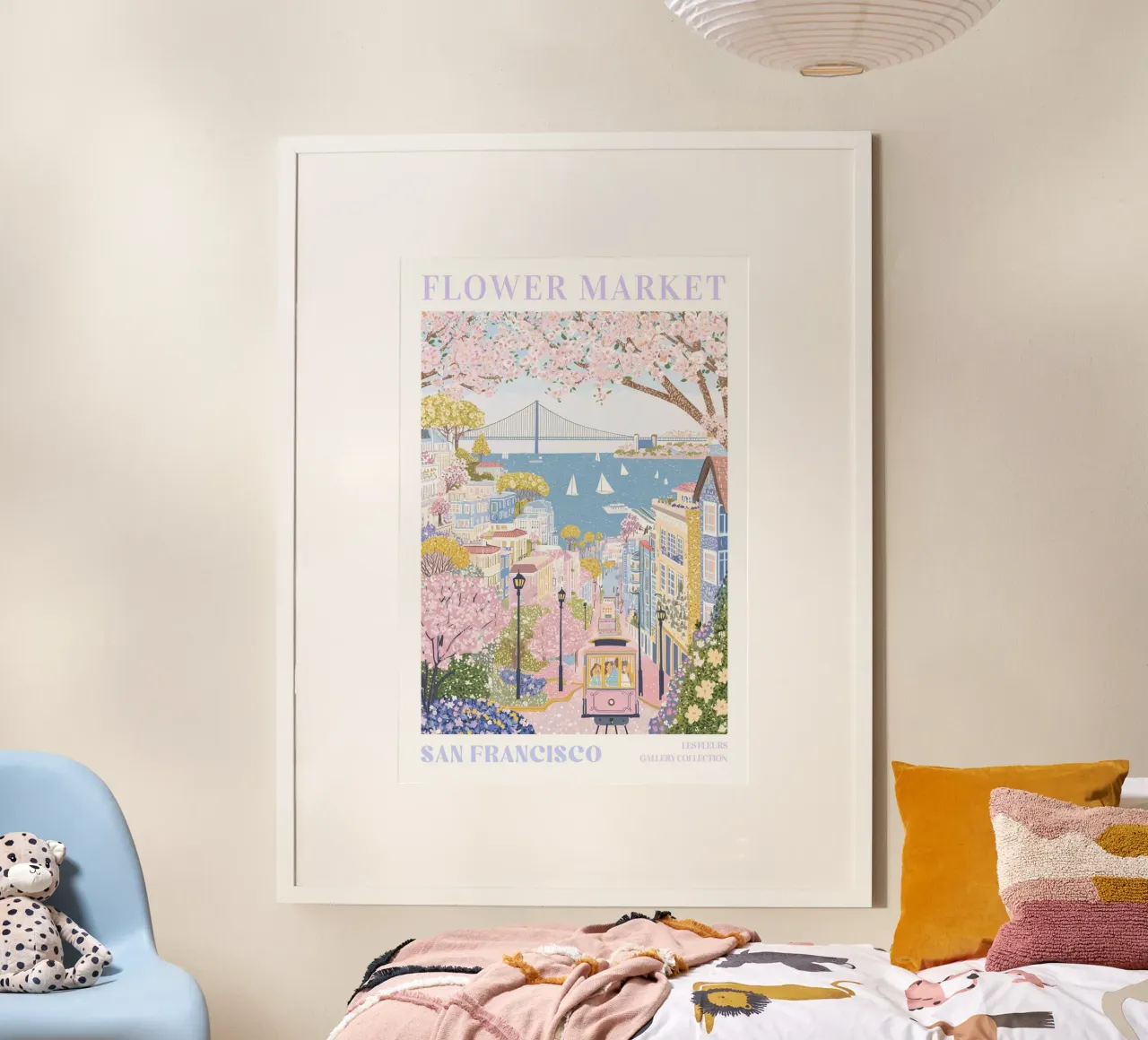 Flower Market San Francisco, Travel Poster hahnemühle by Gaia