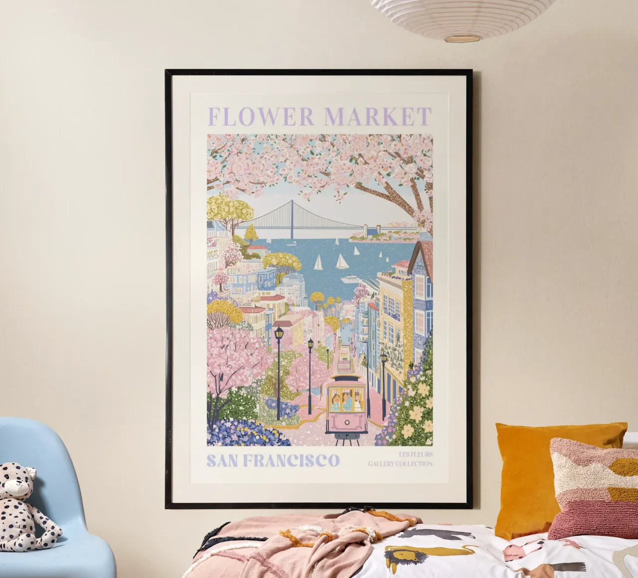 Flower Market San Francisco, Travel Poster hahnemühle by Gaia