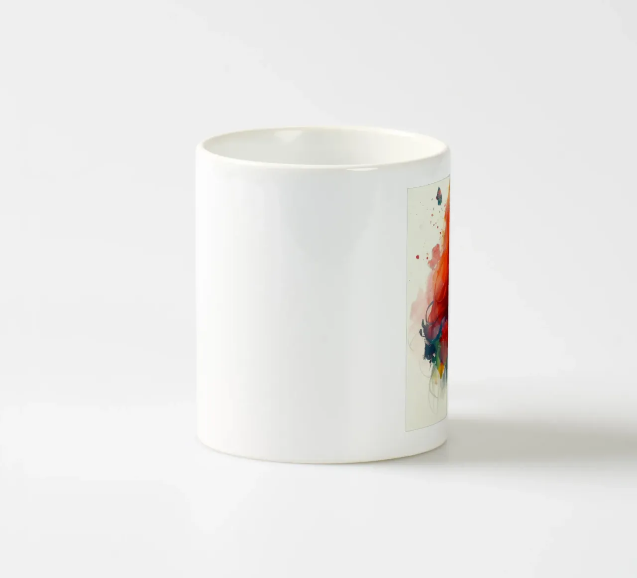 Acquerello floreale capelli rossi donna tazza in ceramica da Chromatic Fusion Studio