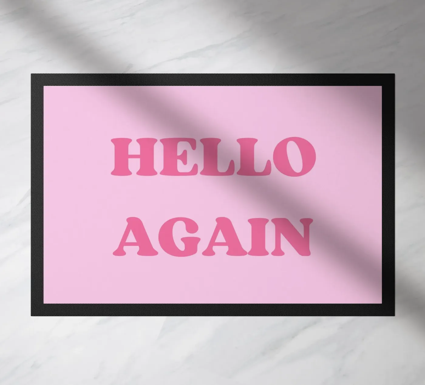 HELLO AGAIN doormat by SMRT STUDIO