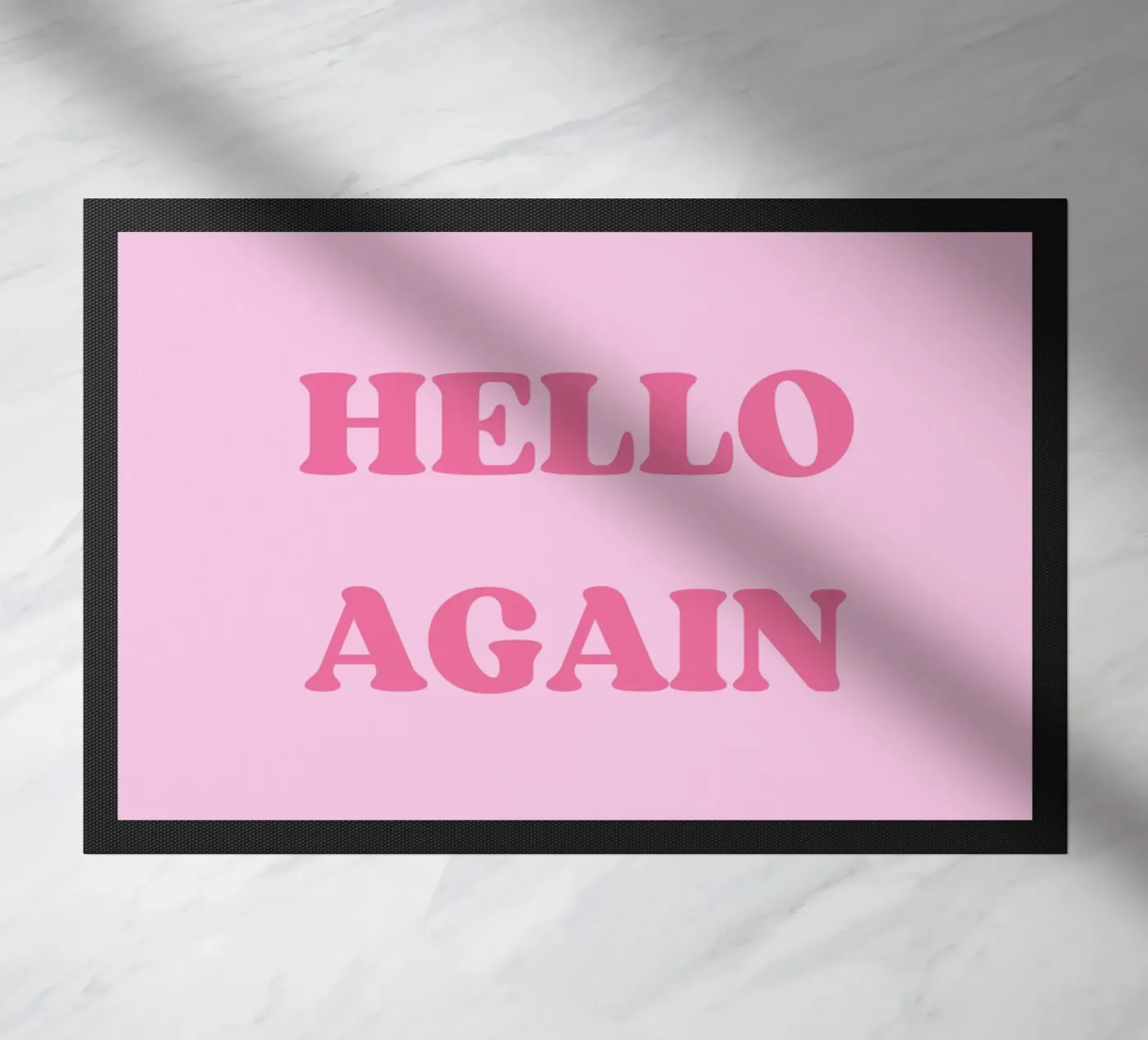 HELLO AGAIN doormat by SMRT STUDIO