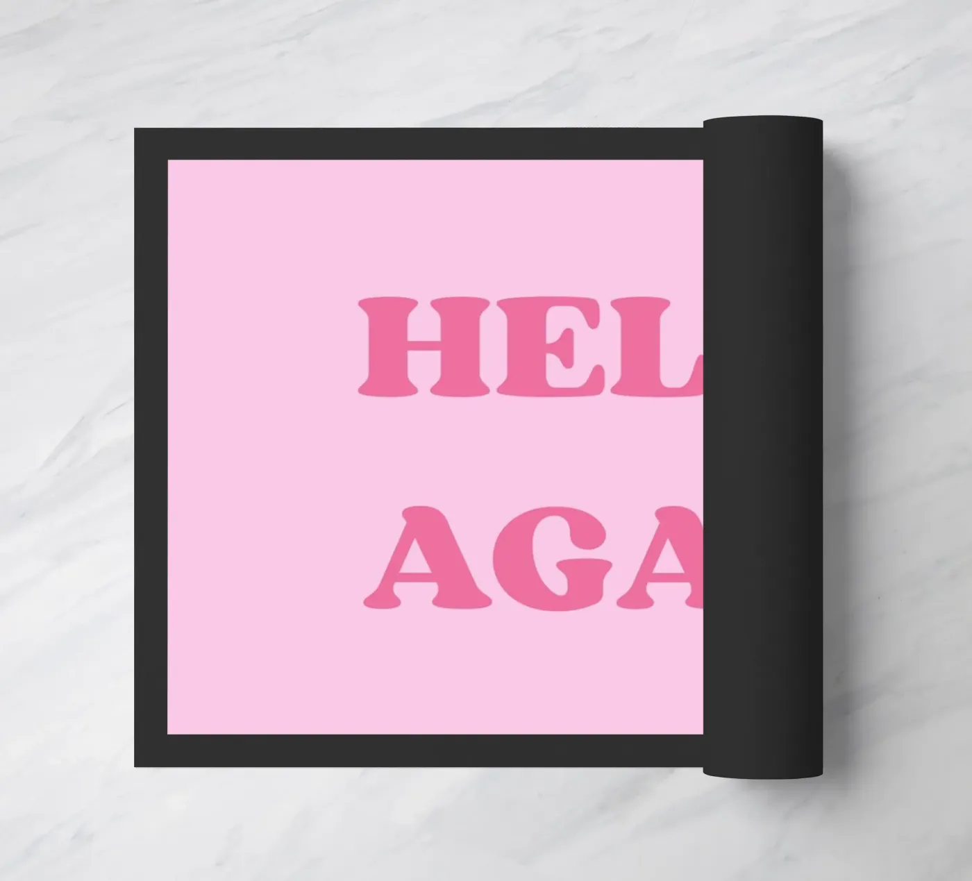 HELLO AGAIN doormat by SMRT STUDIO